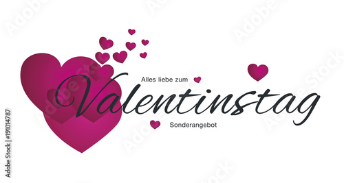 Happy Valentines Day (German language - Alles liebe zum Valentinstag) white vector