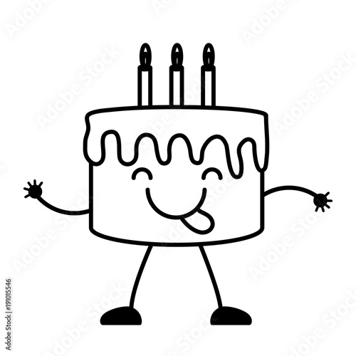 kawaii birthday cake icon