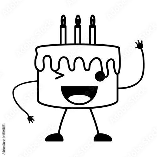 kawaii birthday cake icon