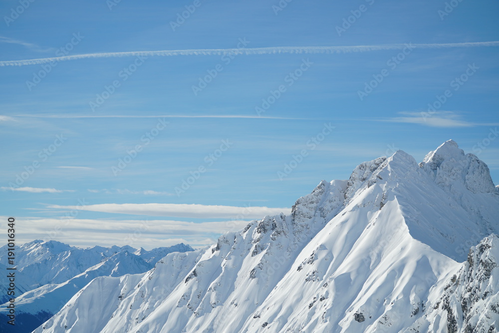 Alpine Mountain in Winter