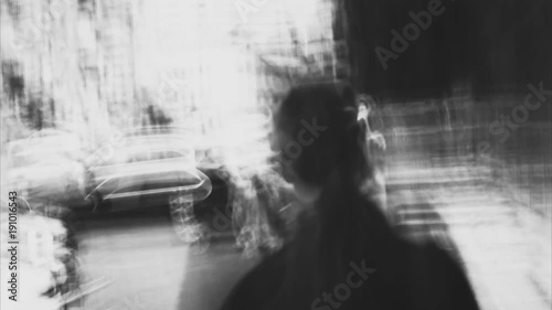 shady person urban walk hyper lapse
