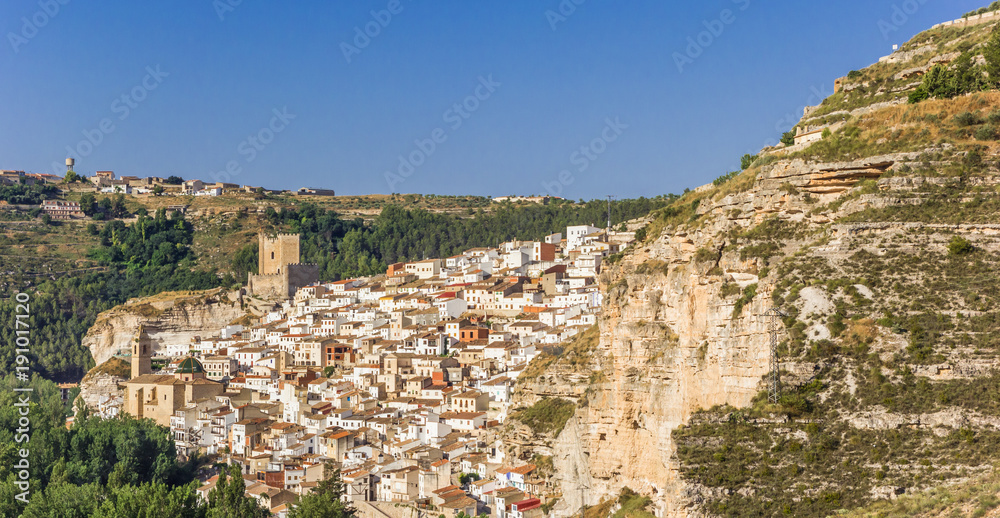 Panorama of mountain village Alcala del Jucar