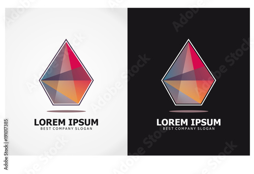 color 3d geometric prisma logo
