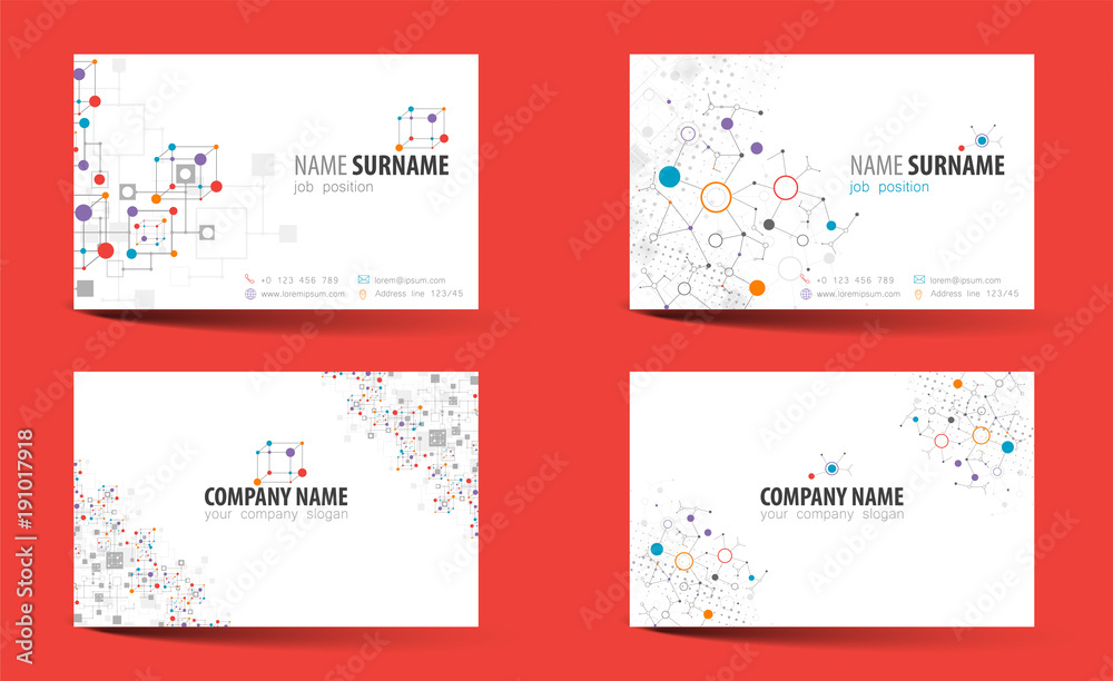 Creative double-sided business card template. Creative double-sided business card template.