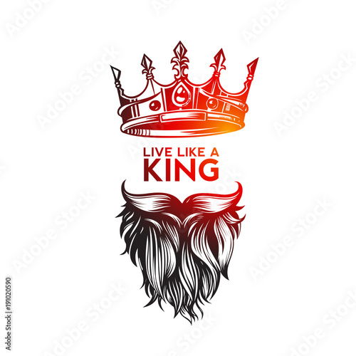 Hipster king icon with crown, hand sketch vector illustration design.