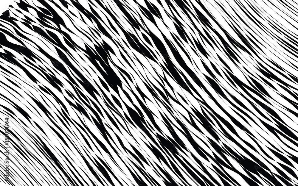 Obraz premium Black and White Wave Stripe Optical Abstract Background