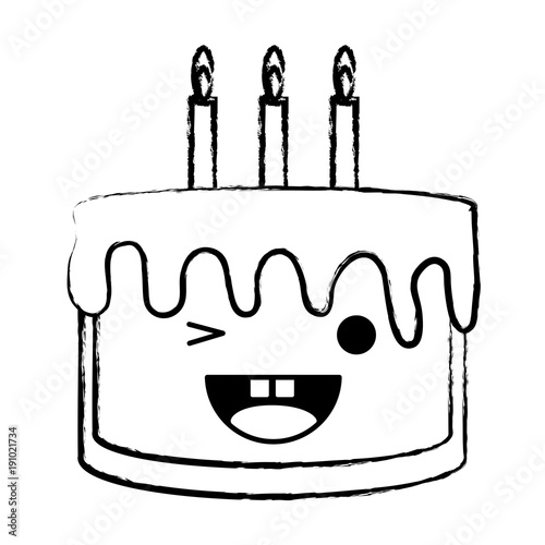 kawaii birthday cake icon