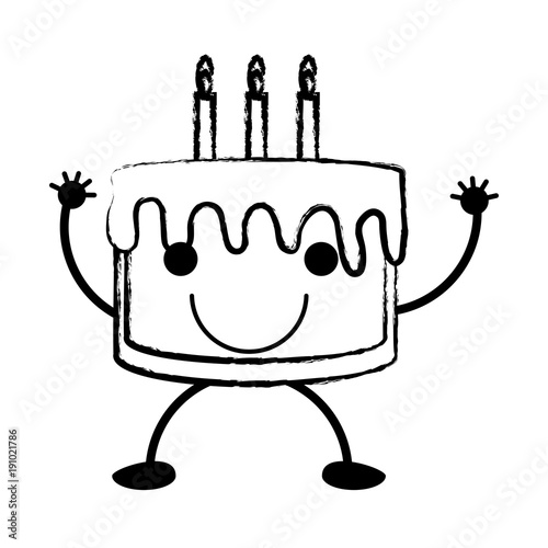 kawaii birthday cake icon