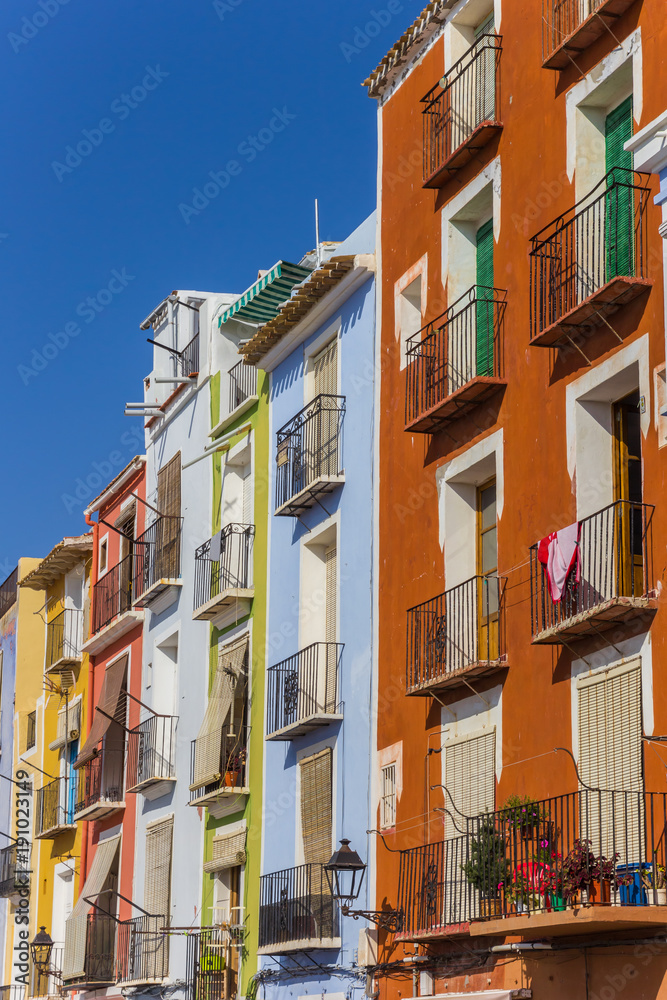 Colorful houses at the boulevard of Villajoyosa