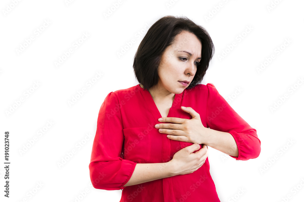 Health Issues. Beautiful Young Woman Having Heart Attack, Feeling Strong Pain In Chest. Portrait Of Female Suffering From Painful Lung Feeling Or Heart Disease. Healthcare Concept. High Resolution Health Issues. Beautiful Young Woman Having Heart Attack, Feeling Strong Pain In Chest. Portrait Of Female Suffering From Painful Lung Feeling Or Heart Disease. Healthcare Concept. High Resolution