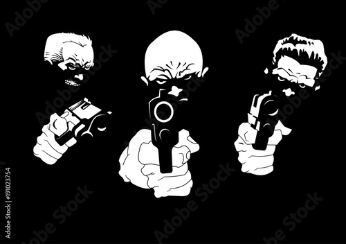 three pistols