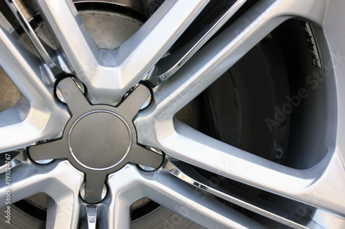 Car wheels close up 