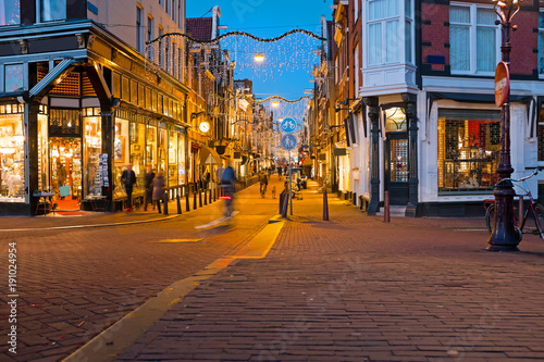 Photography Christmas time in Amsterdam the Netherlands at dusk