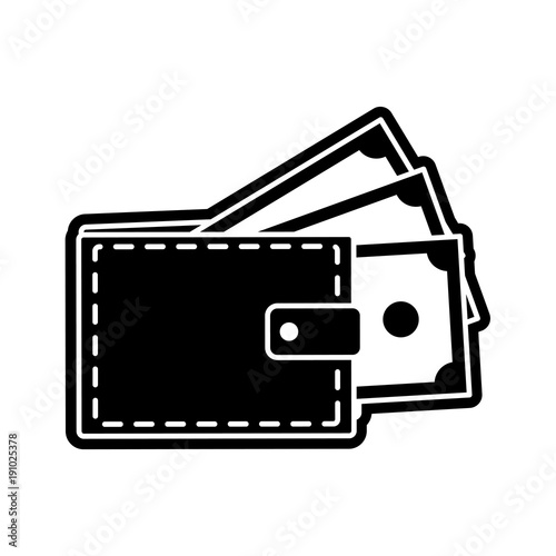 silhouette wallet with bill cash money guarded
