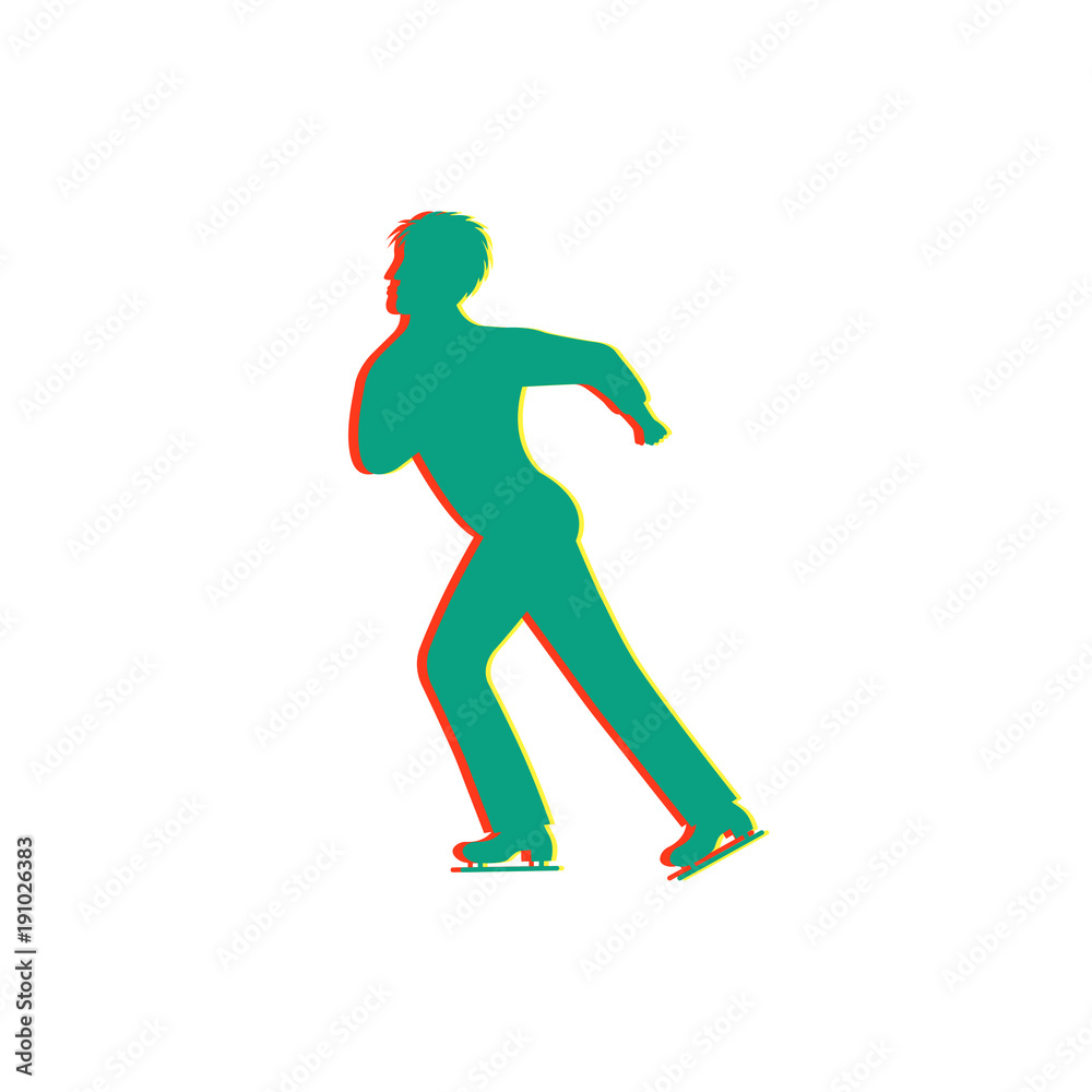 Men's figure skating. Isolated glitch icon