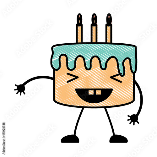 kawaii birthday cake icon