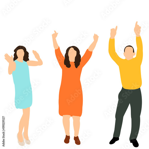 vector isolated silhouette people dancing