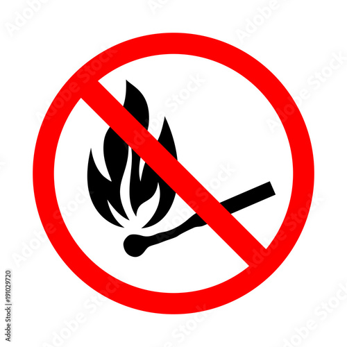 No fire, No open flame sign.