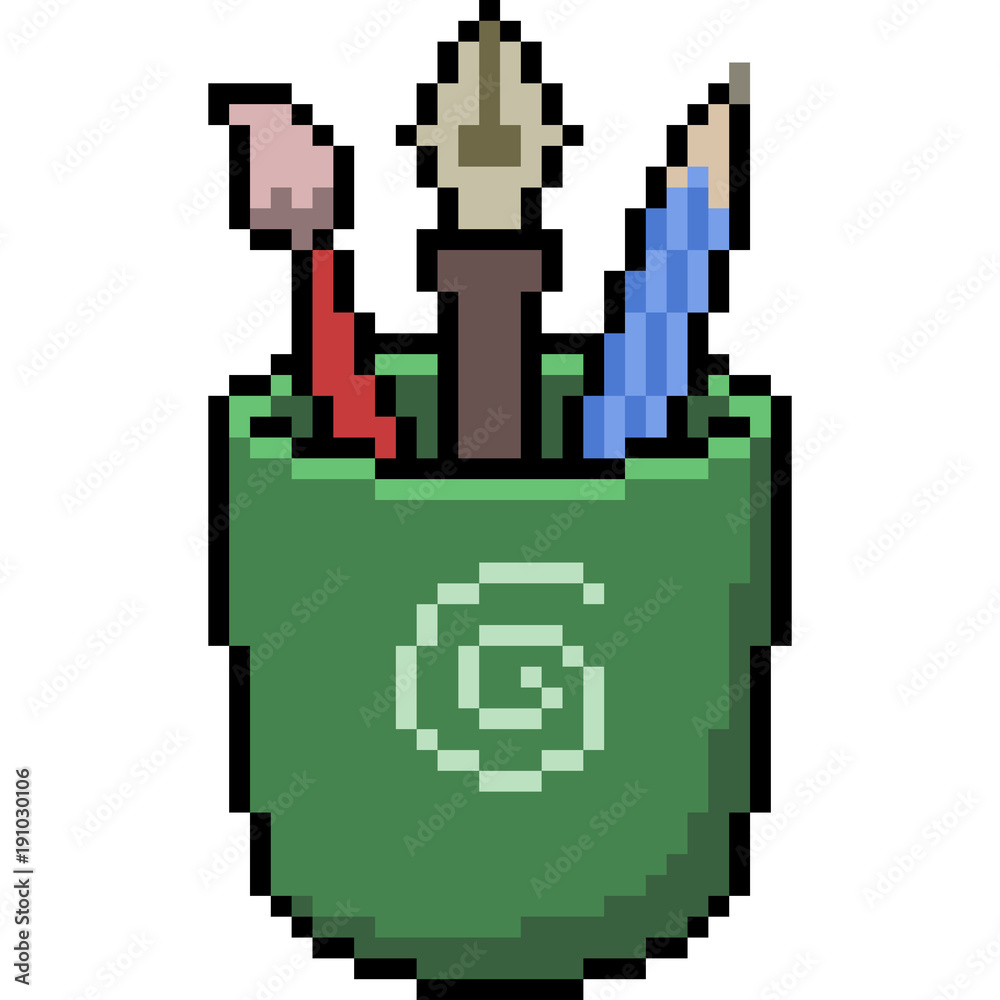 Obraz premium vector pixel art stationary