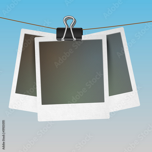 Vector photo frames hanging
