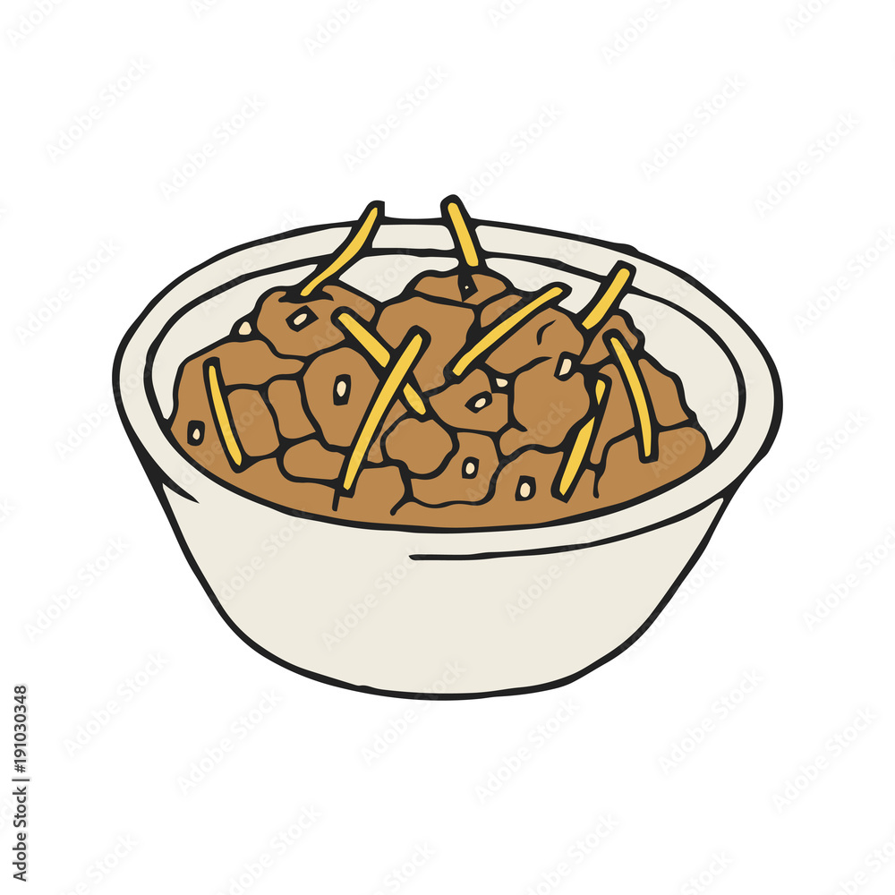 Vector hand drawn chili bowl icon. Mexican traditional food vintage. Vector hand drawn chili bowl icon. Mexican traditional food vintage.