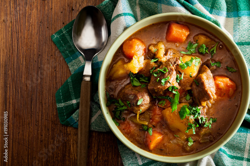 Irish stew made with beef, potatoes, carrots and herbs