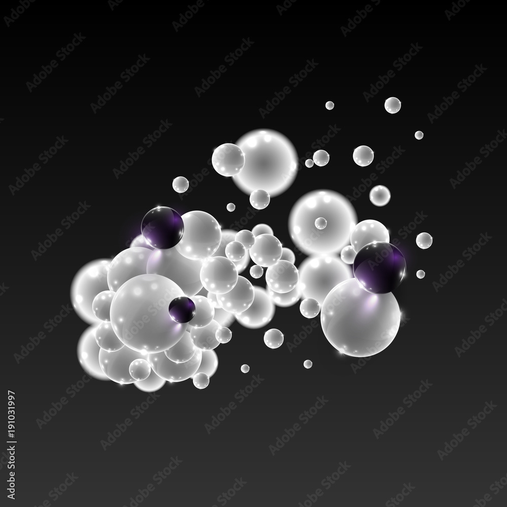 Fototapeta premium White vector bubbles in a group