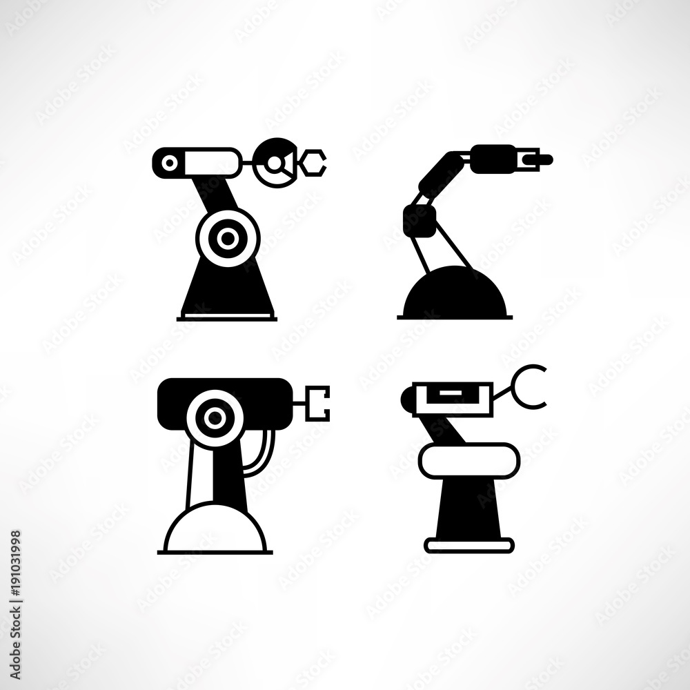 robotic arm icons robotic arm icons