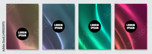 Cover design template. Vector minimal abstract background with smooth wavy lines. Flyer, presentation, brochure design. A4 size.