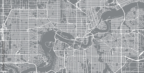 Fototapeta Urban vector city map of Edmonton, Canada