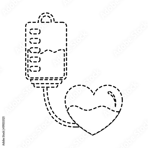 blood bag heart medicine hemophilia treatment vector illustration sticker style image