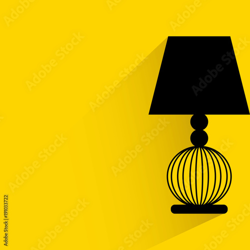 vintage lamp on yellow background