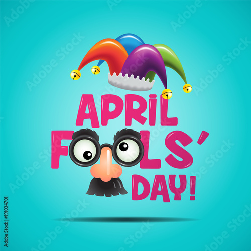 April fool 's day, typography, vector illustration, colorful, cartoon, joker,funny