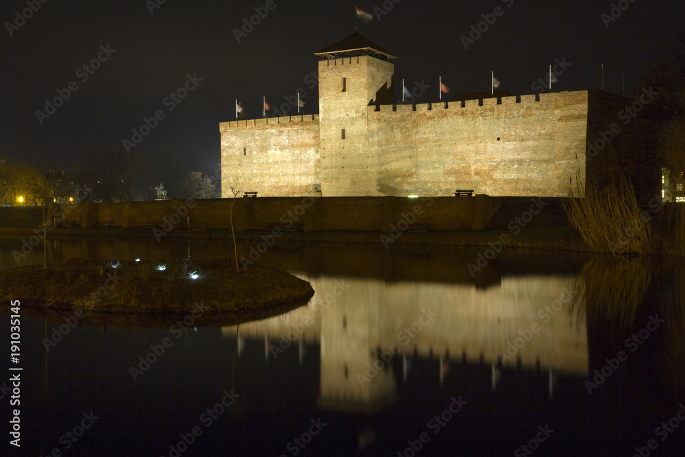 Gyula castle by night