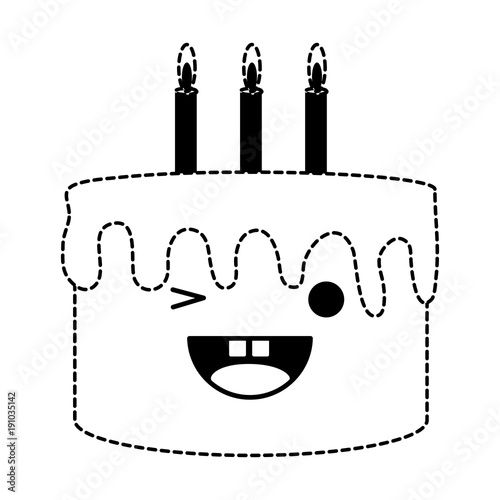 kawaii birthday cake icon
