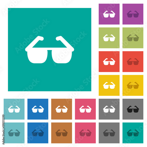 Sunglasses square flat multi colored icons