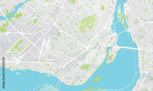 Urban vector city map of Montreal, Canada