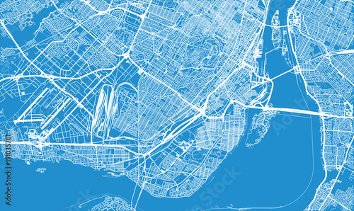 Urban vector city map of Montreal, Canada