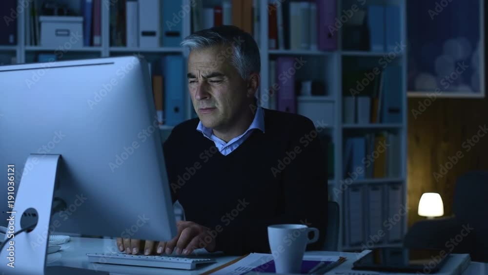 Office worker having a neck pain Office worker having a neck pain