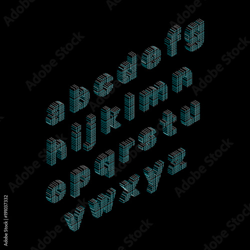 Alphabet letters of lines. ...