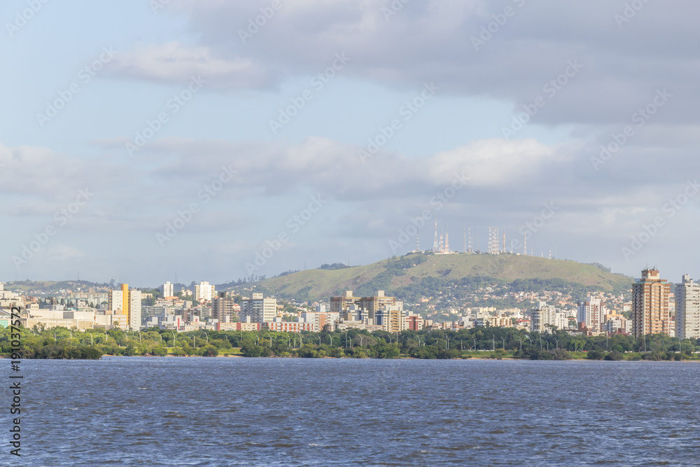 Cityview with Morro da Policia hill, Porto Alegre Cityview with Morro da Policia hill, Porto Alegre
