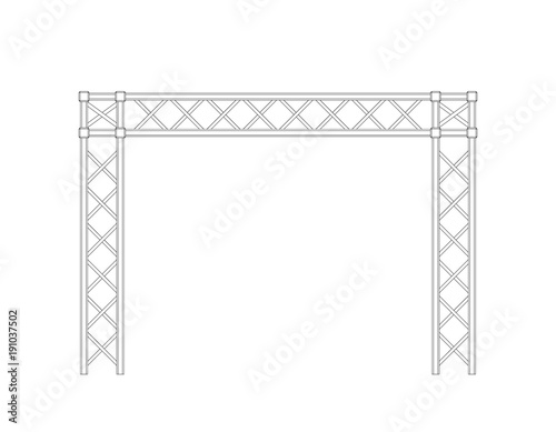 Truss construction. Isolated on white background. Vector outline illustration.