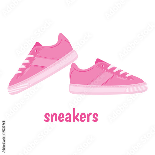 Pink sneakers vector