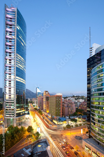 The wealthy neighborhood of Isidora Goyenechea at Las Condes district, Santiago, Chile photo