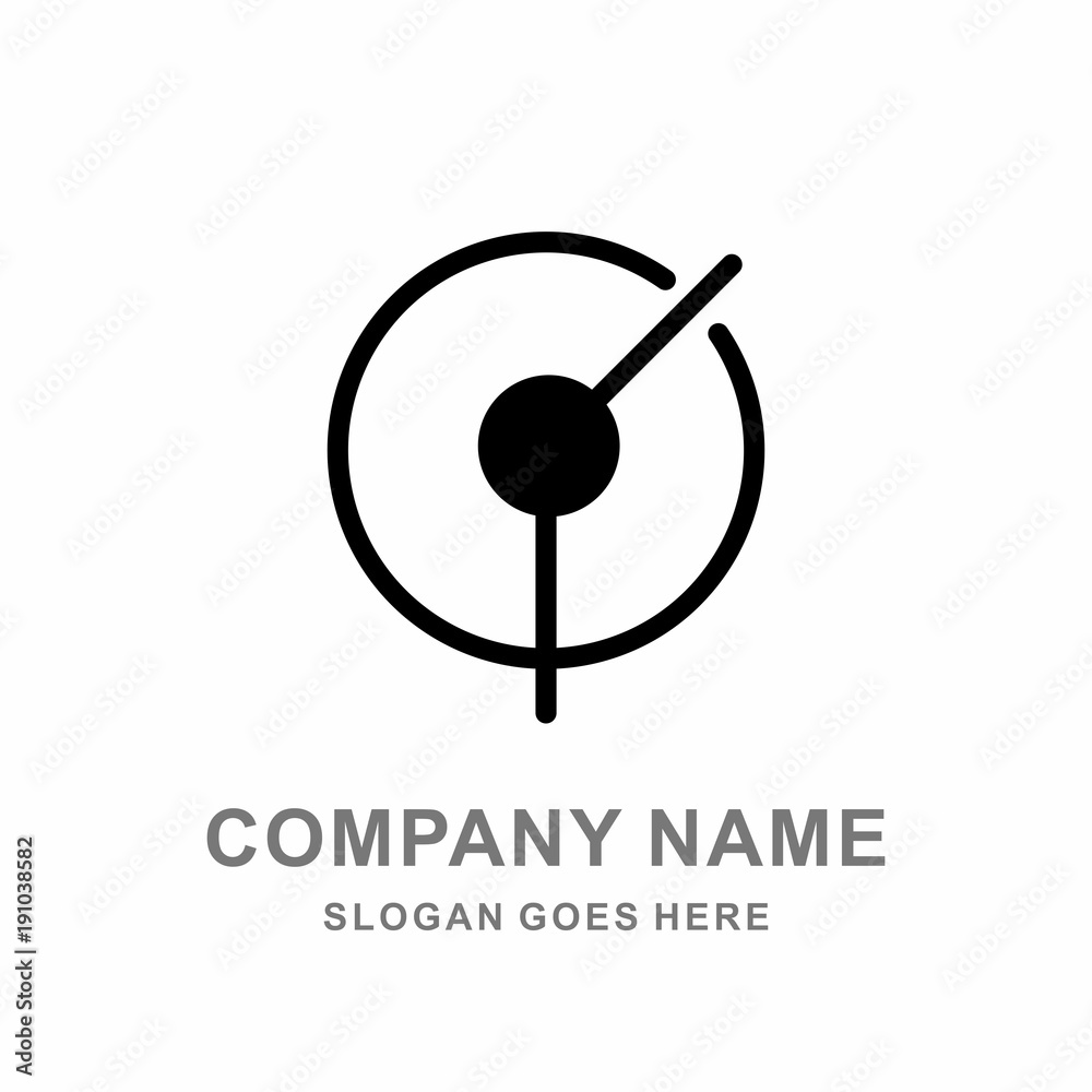 Company Circle Black Target Focus Logo Vector Design Templates