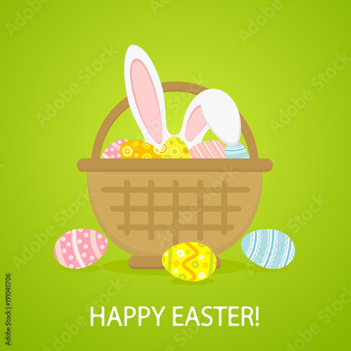 Easter bunny in basket