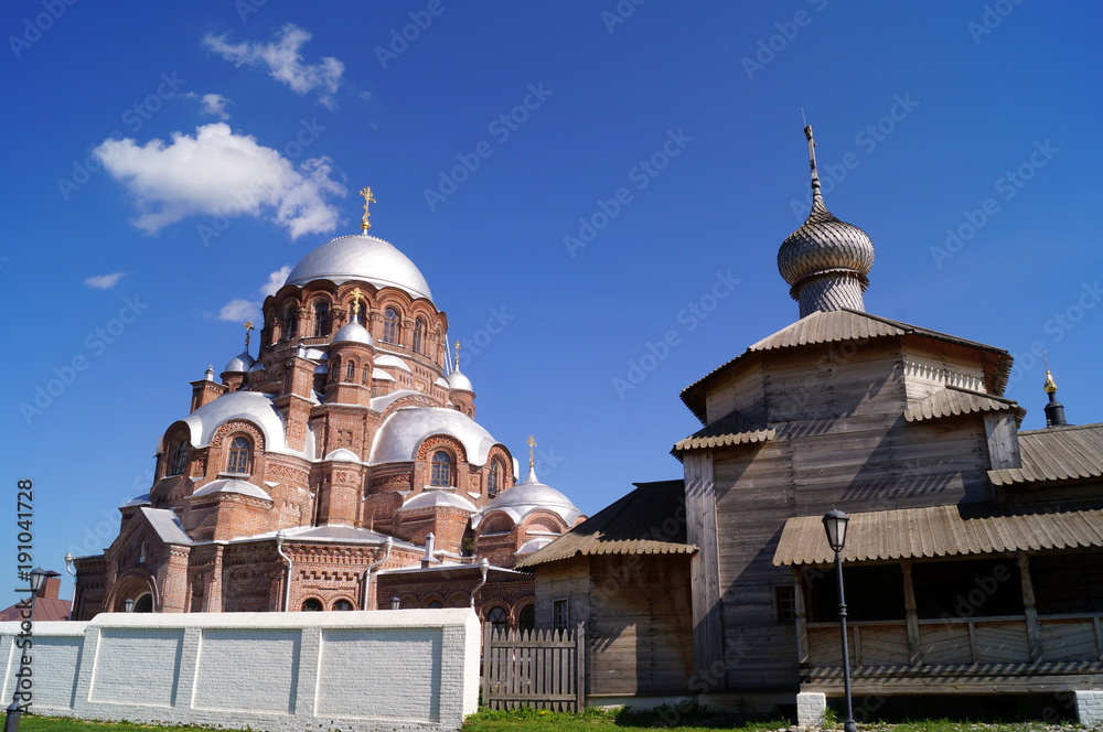 Cathedral of the Icon of the Mother of All the Afflicted on the island of Sviyazhsk, a popular tourist place, Tatarstan