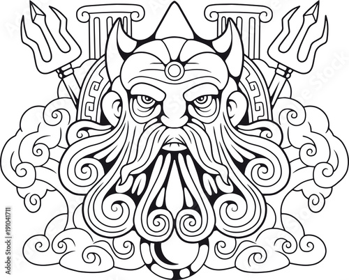 legendary ancient Greek god Poseidon, Lord of the Seas