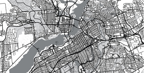 Urban vector city map of Ottawa, Canada