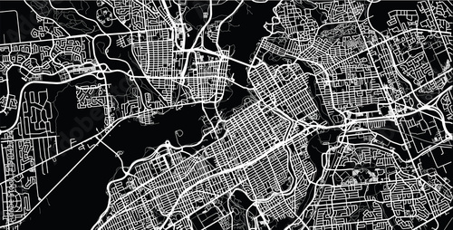 Urban vector city map of Ottawa, Canada